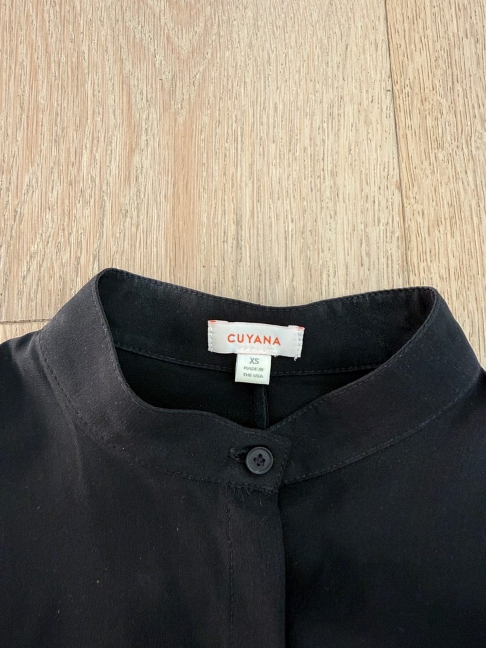 Cuyana Black Mock Neck Button-Up Long Sleeve Shirt - like new condition! - Picture 3 of 5